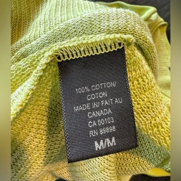 Parkhurst Sweater Semi Sheer Lime Green 100% Cotton Womens Medium - Picture 10 of 13